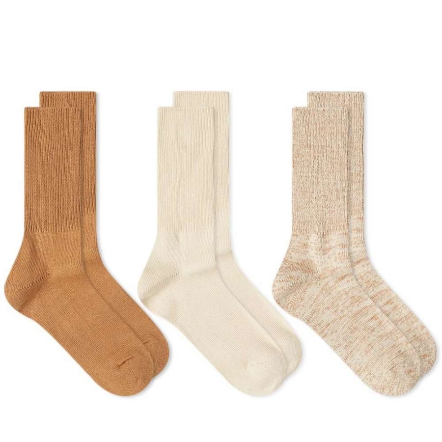 Accessories * | Rototo Organic Daily Ribbed Crew Sock 3 Pack