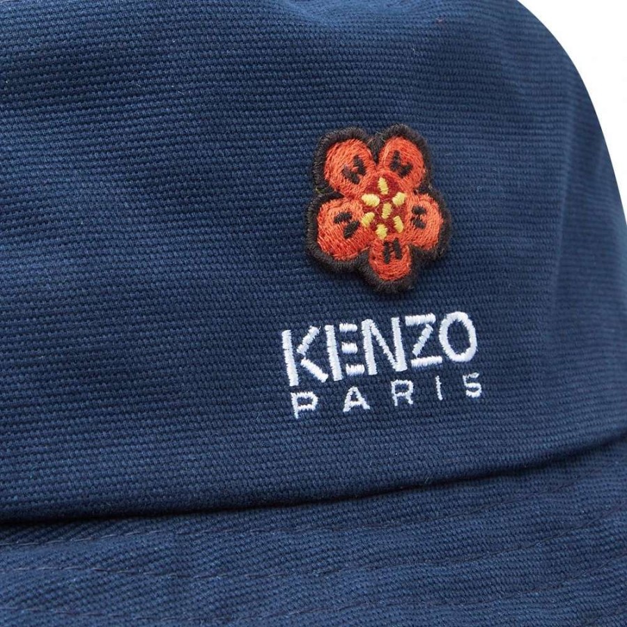 Accessories * | Kenzo Denim Logo Bucket Hat