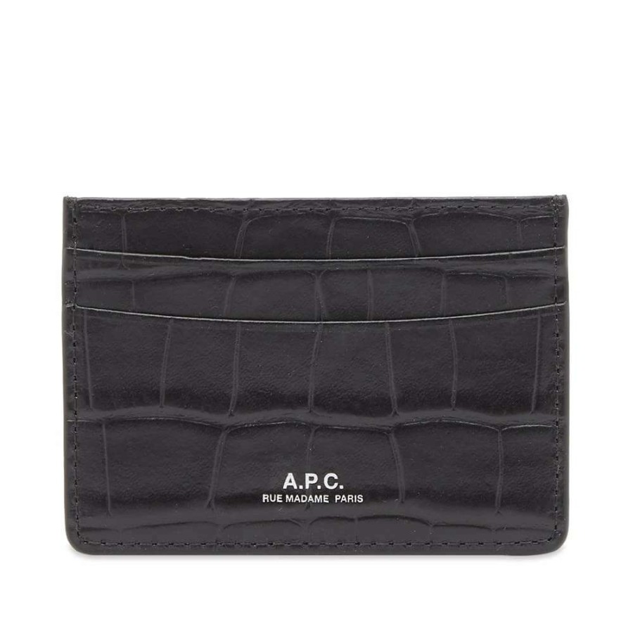 Accessories * | A.P.C. Andre Moc Croc Card Holder