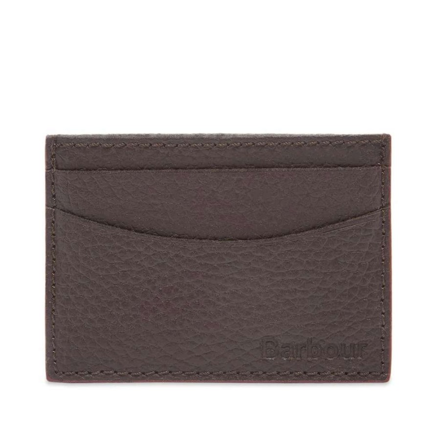 Accessories * | Barbour Grain Leather Card Holder