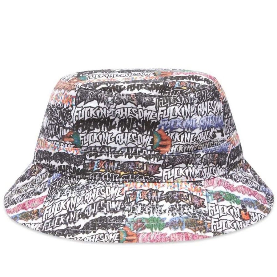 Accessories * | Fucking Awesome Sticker Logo Bucket Hat