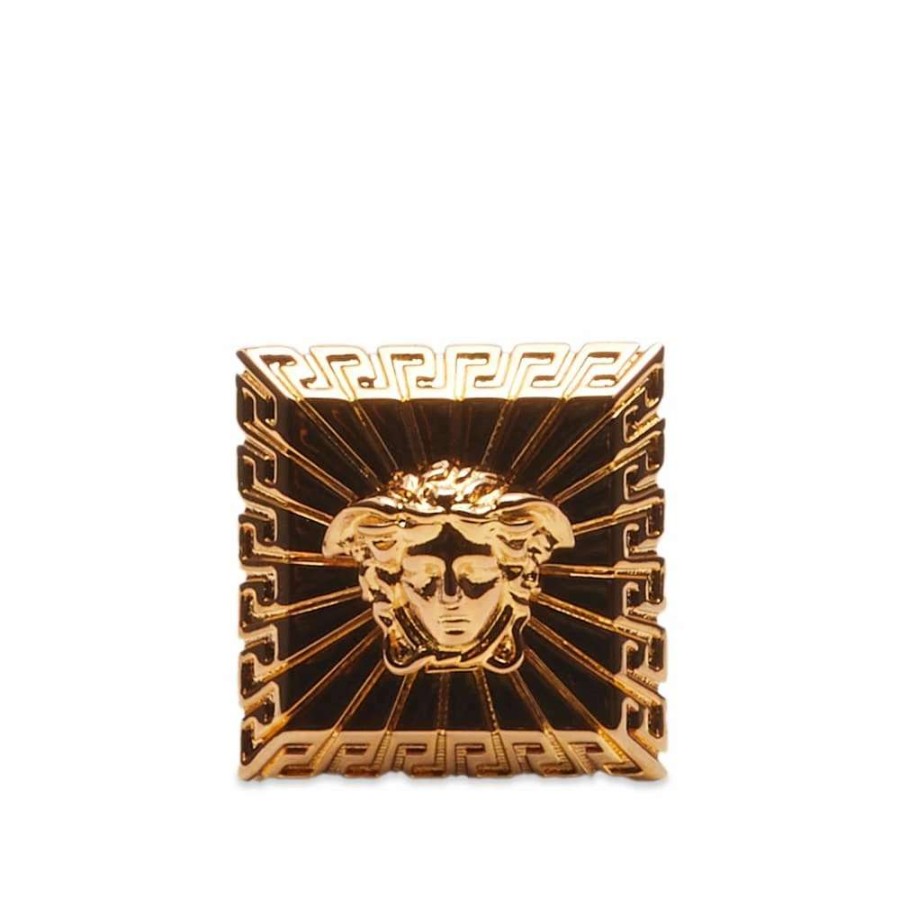 Accessories * | Versace Square Raised Medusa Ring