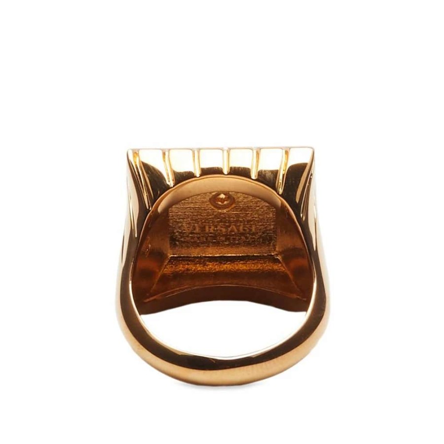 Accessories * | Versace Square Raised Medusa Ring