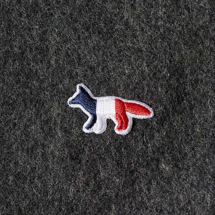 Accessories * | Maison Kitsune Maison Kitsune Tricolor Fox Wool Scarf