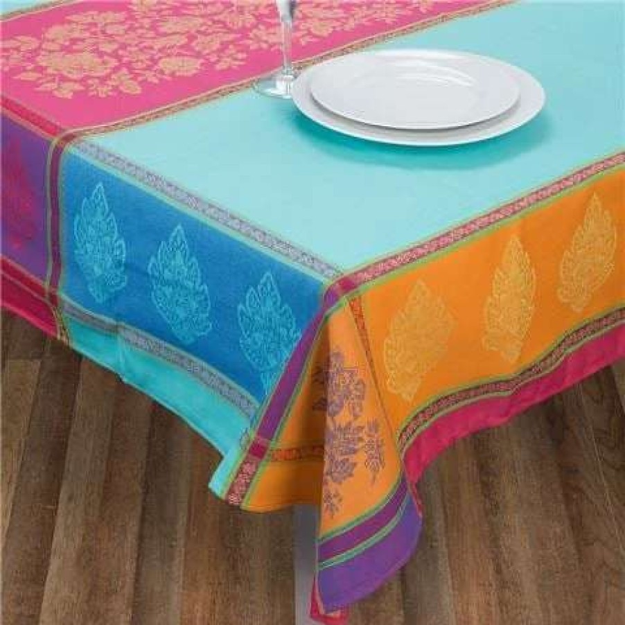 Table Accessories * | L'Ensoleillade Caprice Turquoise Tablecloth Coated 160X160Cm