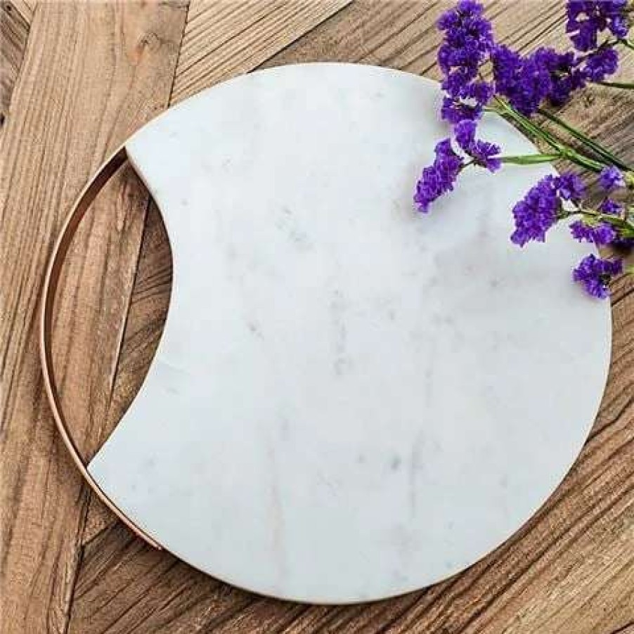 Table Accessories * | Clinq Marble Cheese Board With Matt Copper Handle