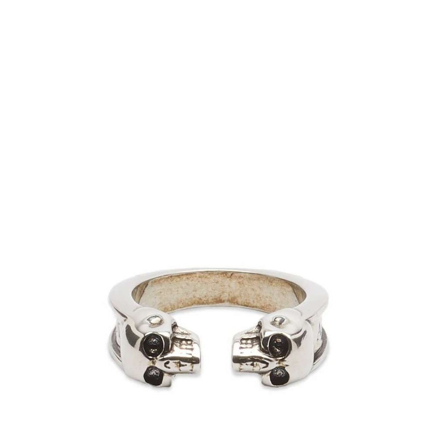 Accessories * | Alexander Mcqueen Twin Skull Ring