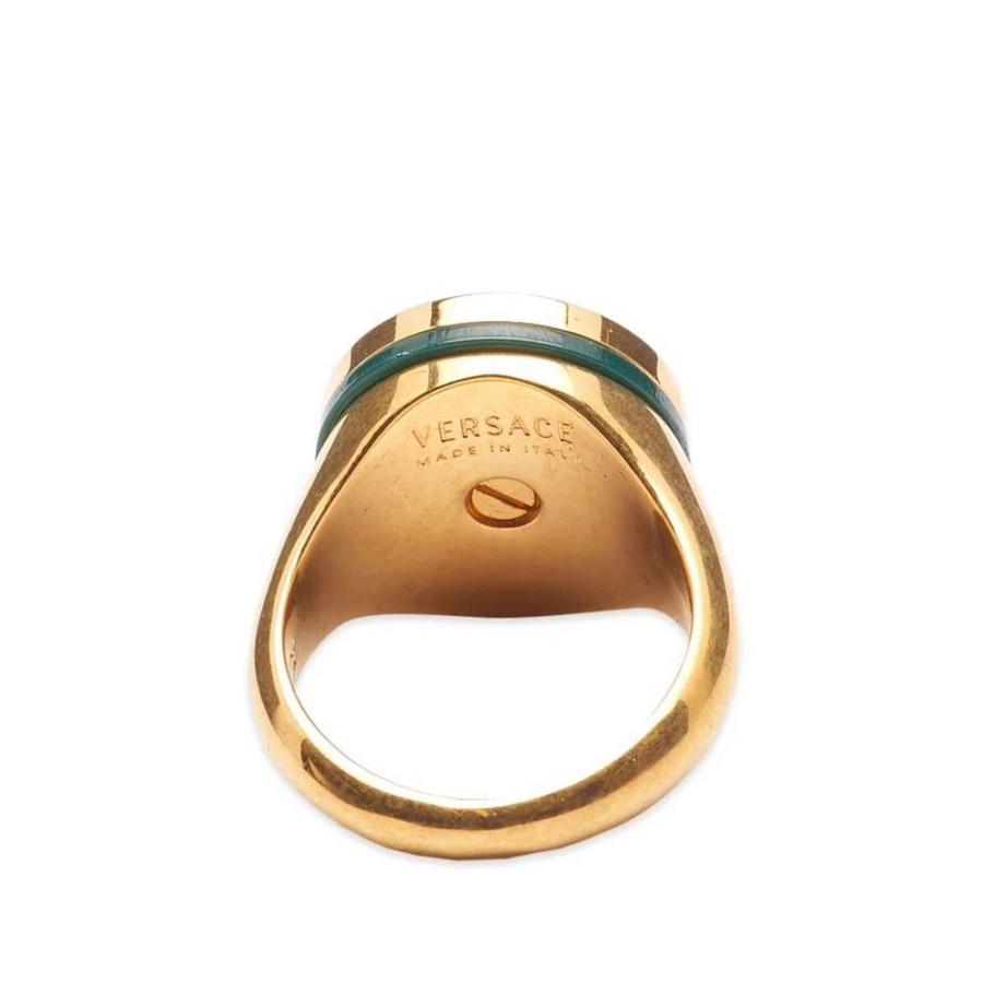 Accessories * | Versace Medusa Head Onyx Set Signet Ring