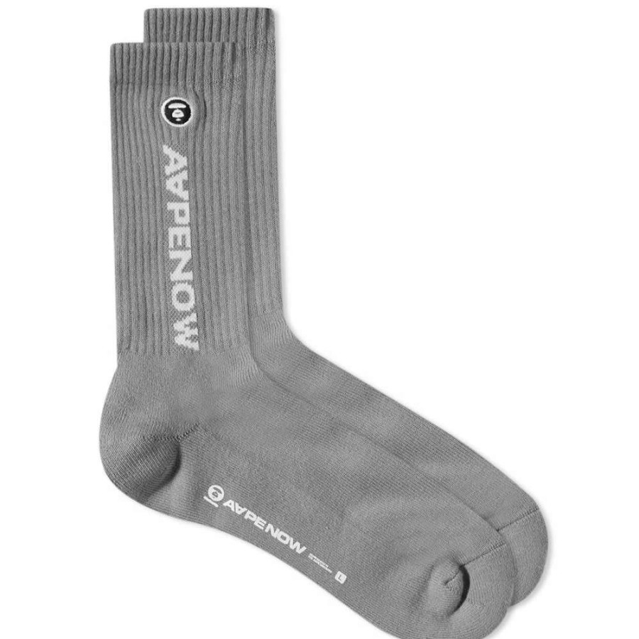 Accessories * | Aape By A Bathing Ape Aape Ribbed Logo Sock