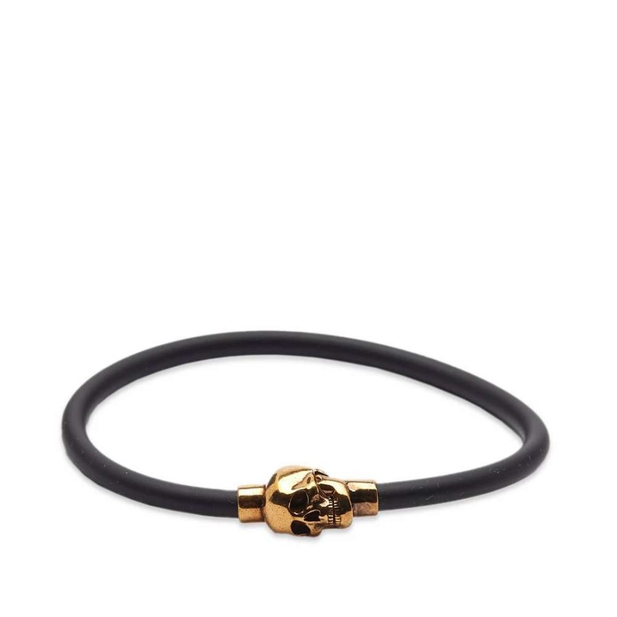 Accessories * | Alexander Mcqueen Rubber Cord Skull Bracelet