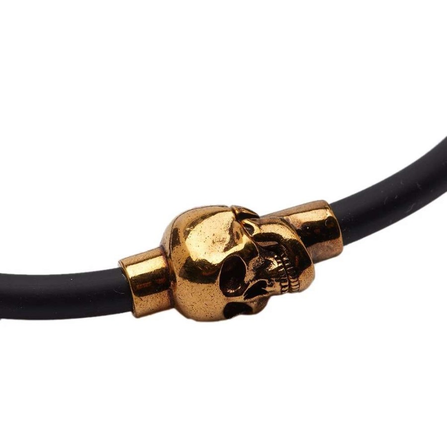 Accessories * | Alexander Mcqueen Rubber Cord Skull Bracelet