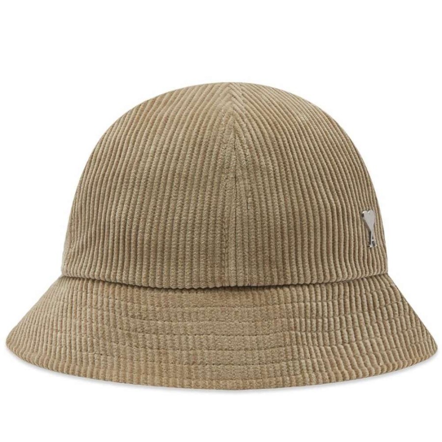 Accessories * | Ami Small A Heart Corduroy Bucket Hat