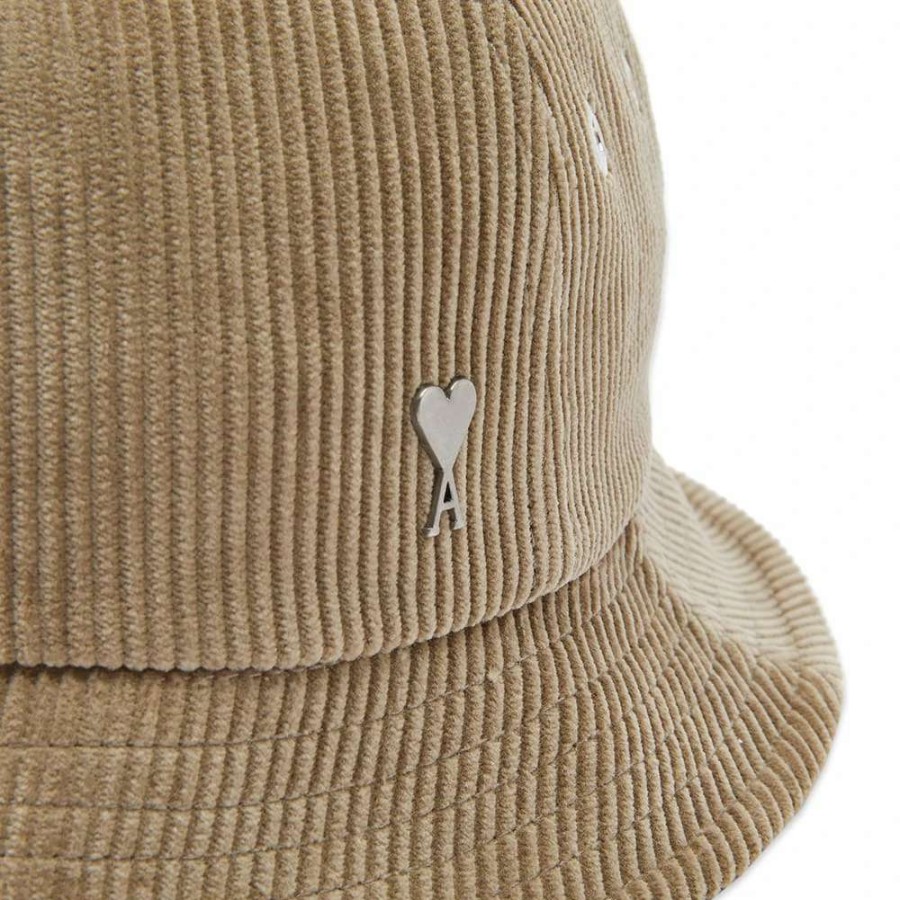 Accessories * | Ami Small A Heart Corduroy Bucket Hat