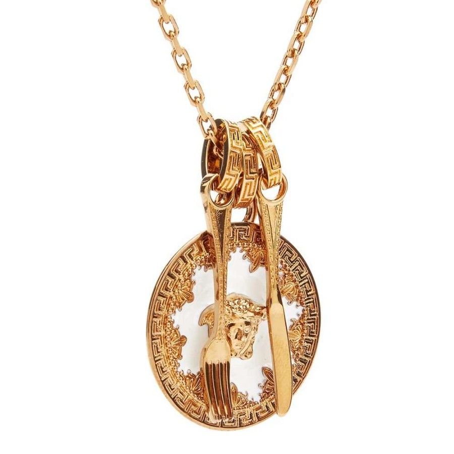 Accessories * | Versace Medusa Plate Necklace