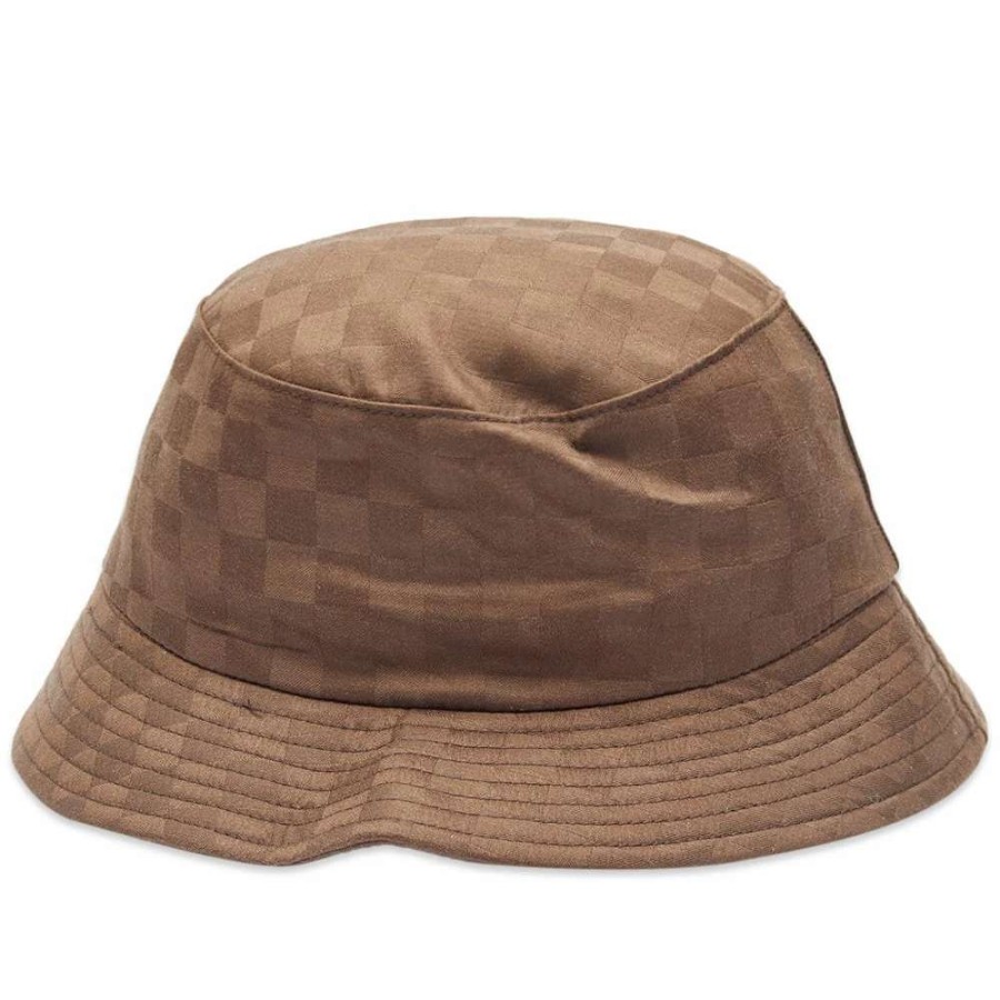 Accessories * | Lite Year Tonal Check Japanese Dobby Bucket Hat