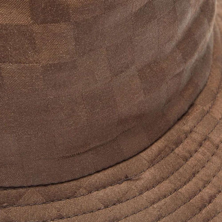 Accessories * | Lite Year Tonal Check Japanese Dobby Bucket Hat