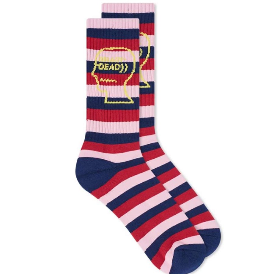 Accessories * | Brain Dead Striped Logo Head Sock