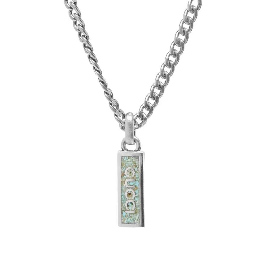 Accessories * | Gucci Jewellery Gucci Tag Gourmette Pendant Necklace