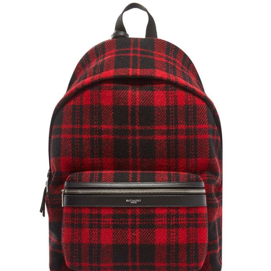 Accessories * | Saint Laurent City Tartan Backpack