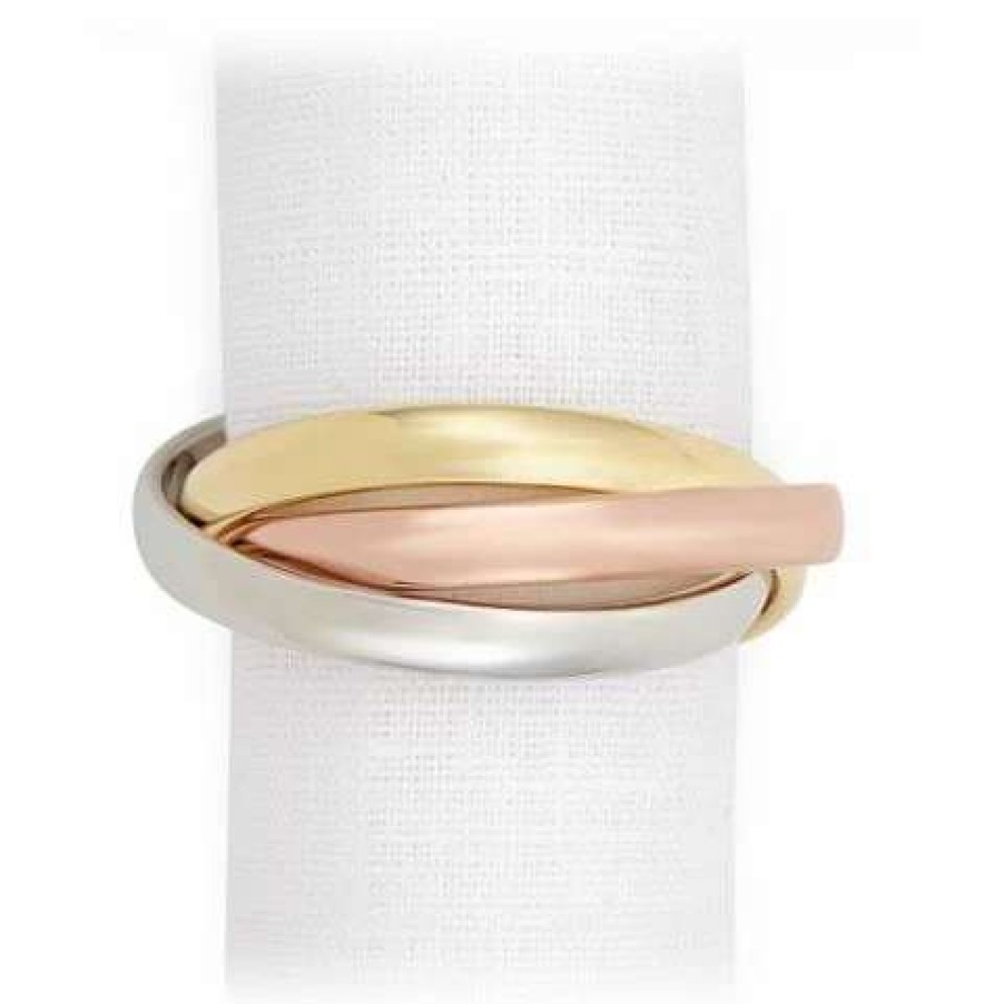 Table Accessories * | L'Objet Three Ring Tri-Coloured Napkin Ring Set 4Pce