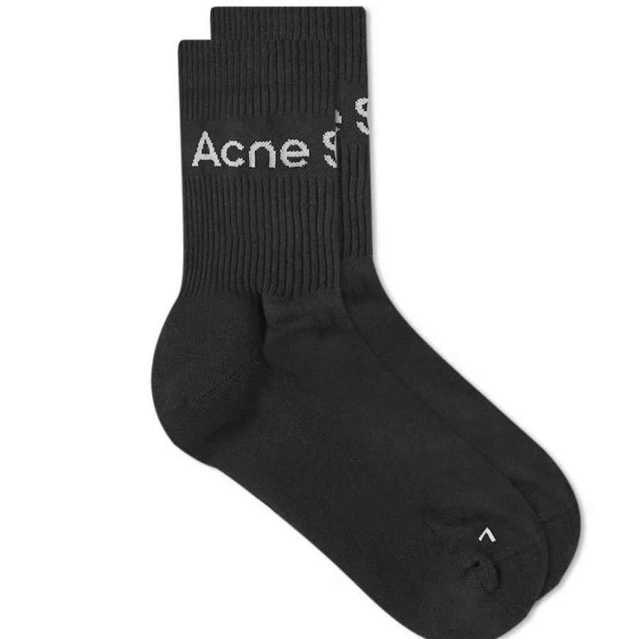 Accessories * | Acne Studios Short Rib Logo Sock