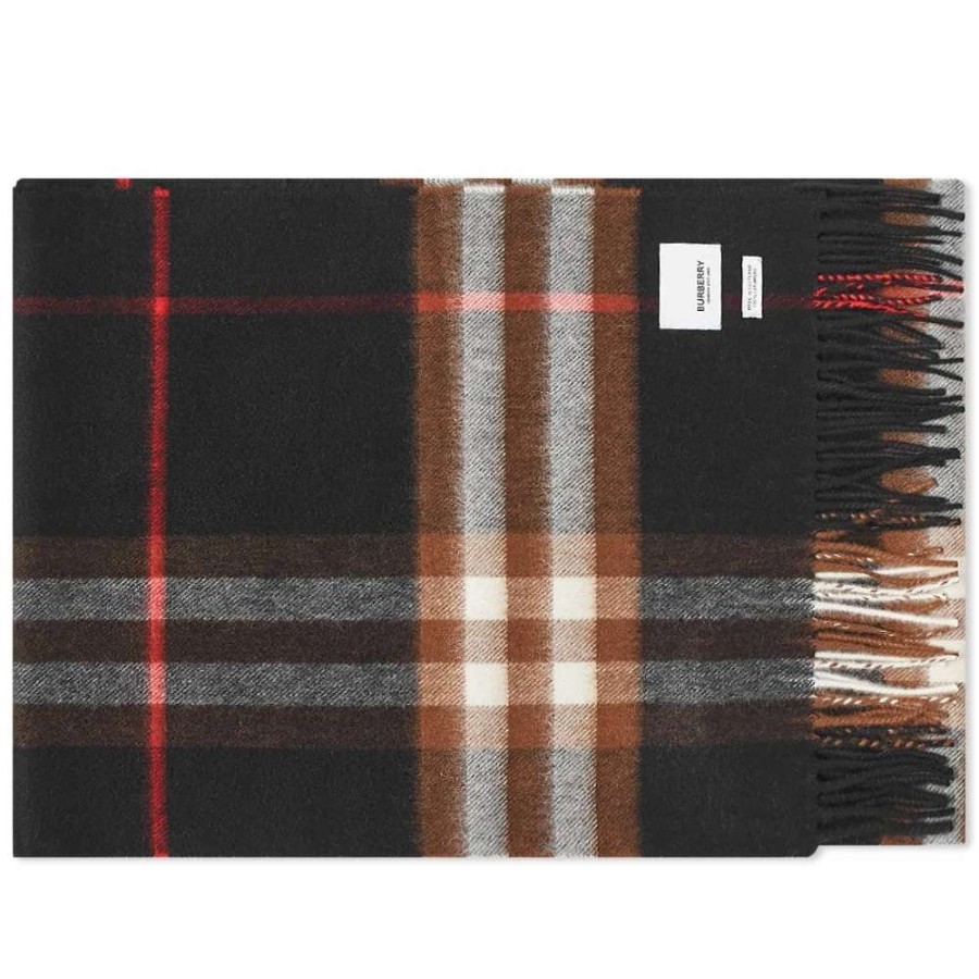 Accessories * | Burberry Giant Check Cashmere Scarf