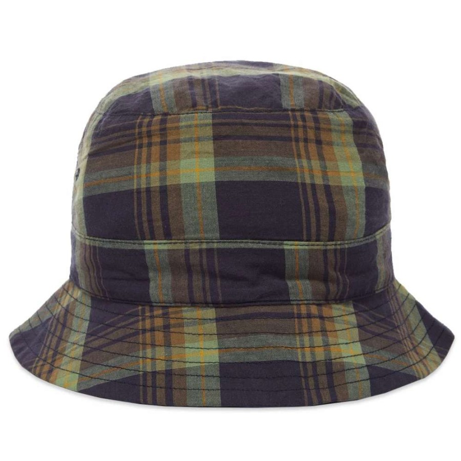 Accessories * | Universal Works Madras Plid Bucket Hat