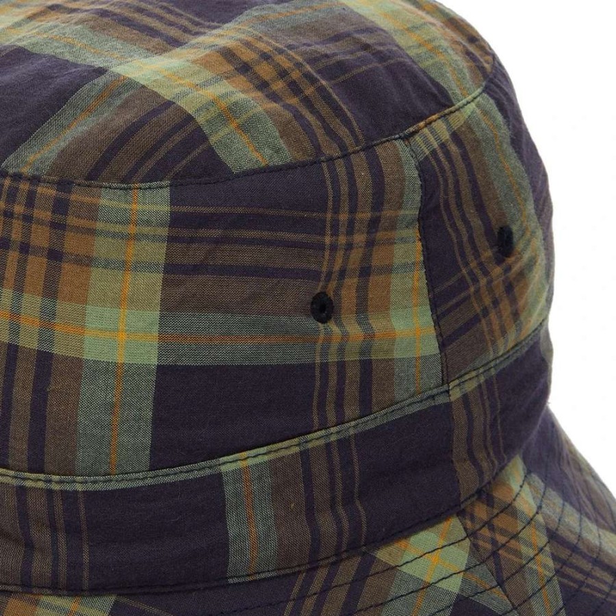 Accessories * | Universal Works Madras Plid Bucket Hat