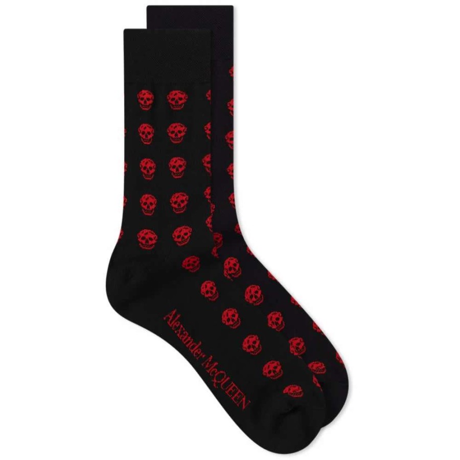 Accessories * | Alexander Mcqueen Skull Repeat Print Sport Sock