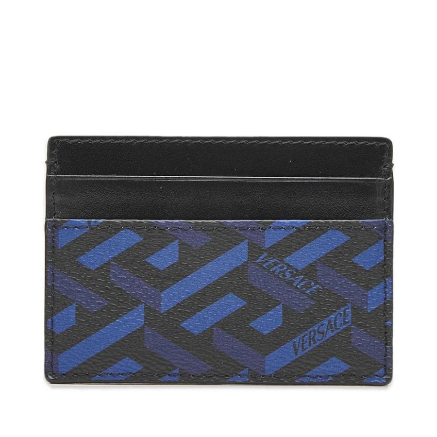 Accessories * | Versace Monogrammed Geometric Logo Card Holder