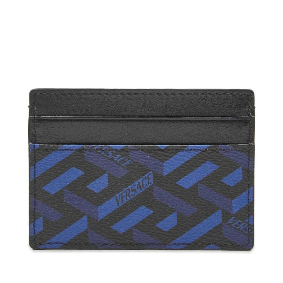 Accessories * | Versace Monogrammed Geometric Logo Card Holder