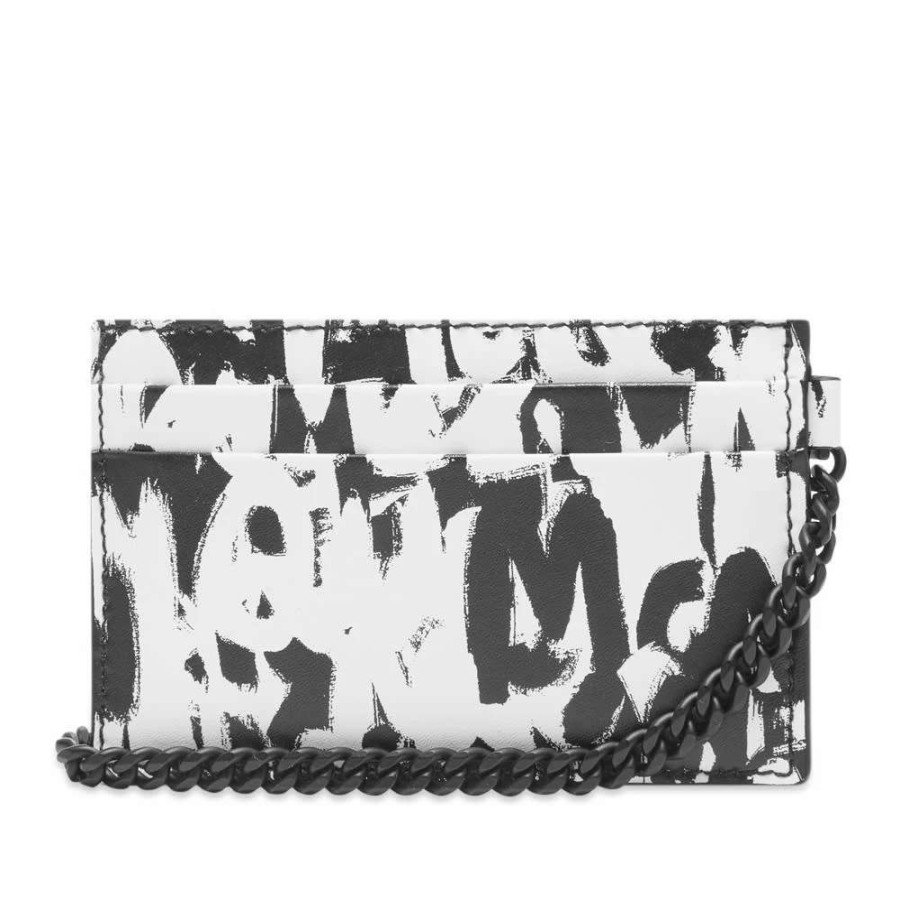 Accessories * | Alexander Mcqueen All Over Grafitti Logo Chain Card Holder