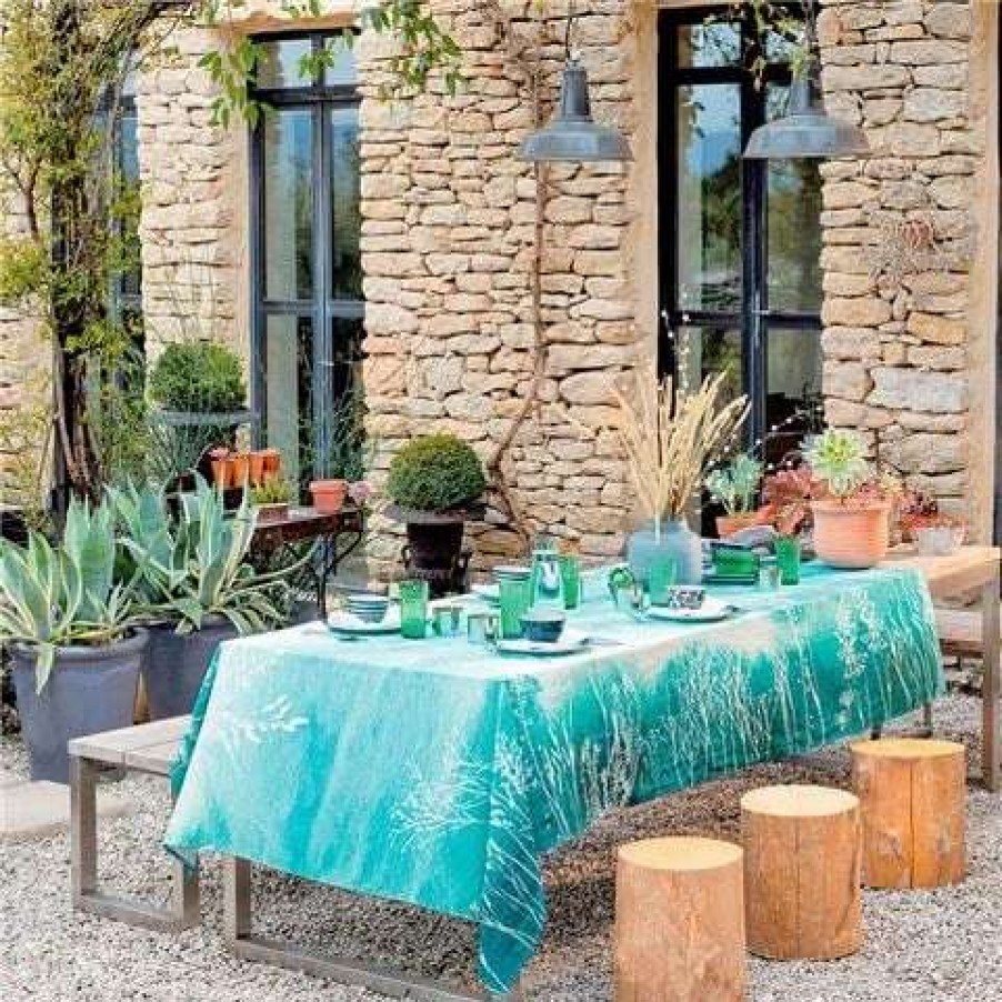 Table Accessories * | Garnier-Thiebaut Silhouettes Indigo Tablecloth 155X225Cm