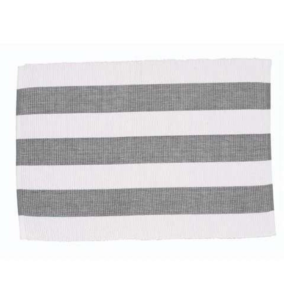 Table Accessories * | Rans Alfresco Striped Placemat Charcoal