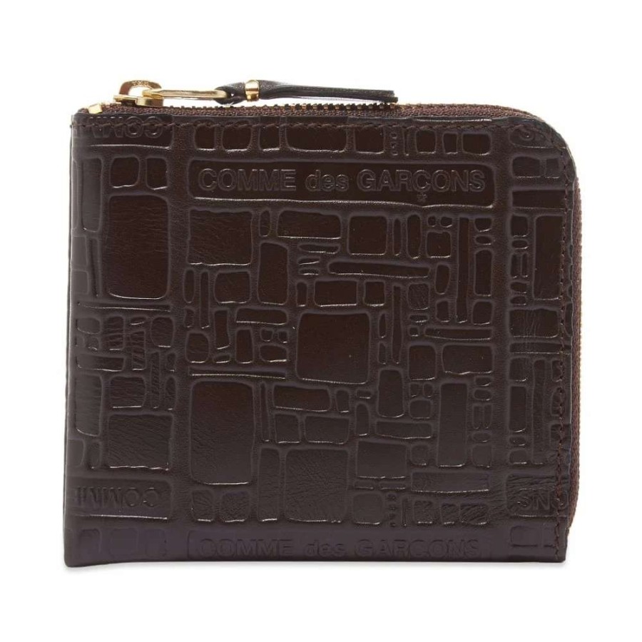 Accessories * | Comme Des Garcons Wallet Comme Des Garcons Sa3100El Embossed Logo Wallet