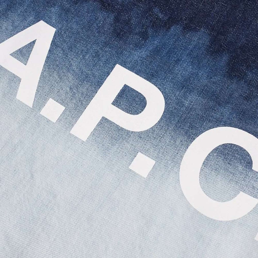 Accessories * | A.P.C. A.P.C Lou Denim Logo Tote