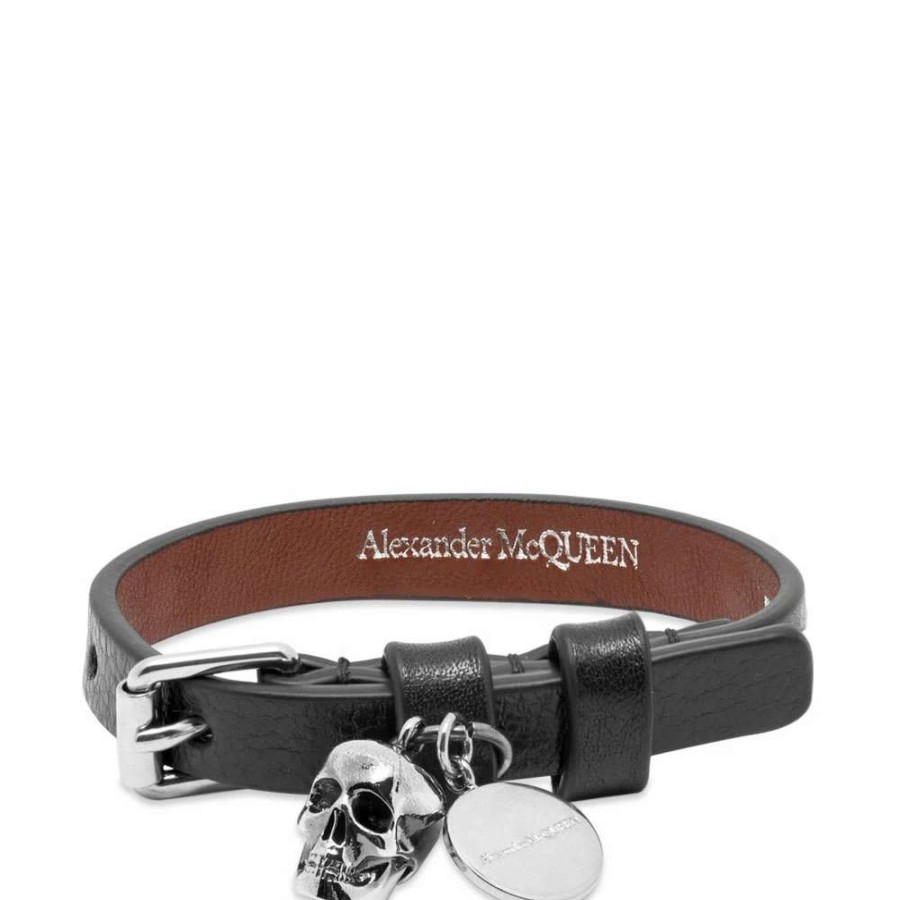 Accessories * | Alexander Mcqueen Stud Single Wrap Skull Bracelet