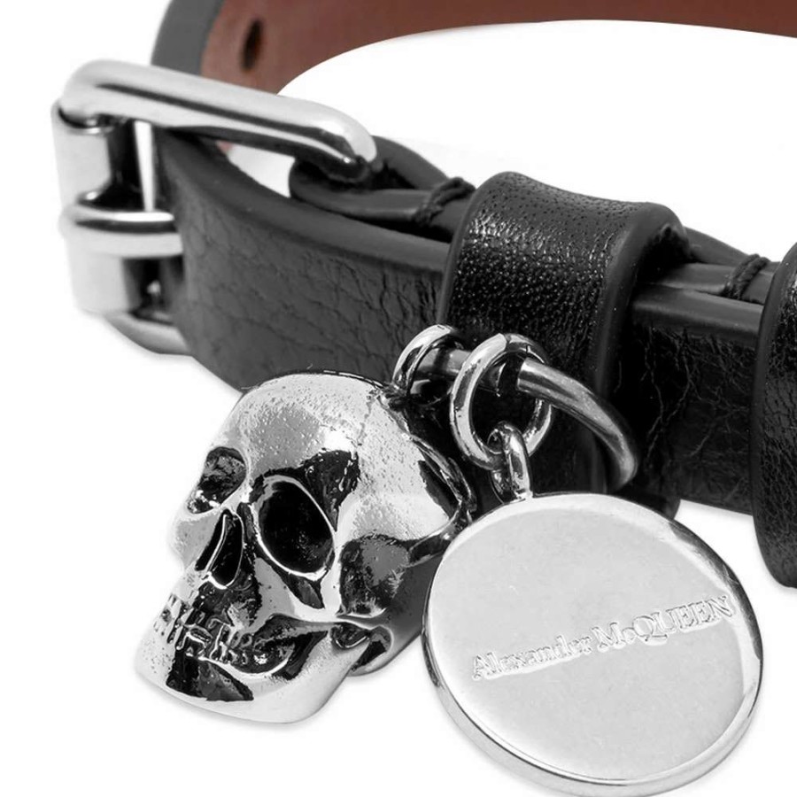 Accessories * | Alexander Mcqueen Stud Single Wrap Skull Bracelet