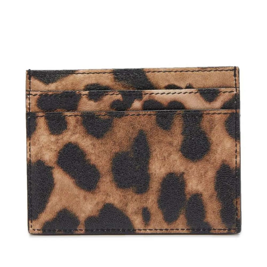 Accessories * | Saint Laurent Leopard Credit Card Case