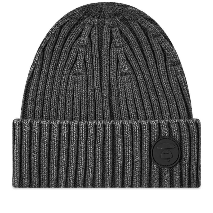 Accessories * | Aape By A Bathing Ape Aape Ribbed Logo Beanie