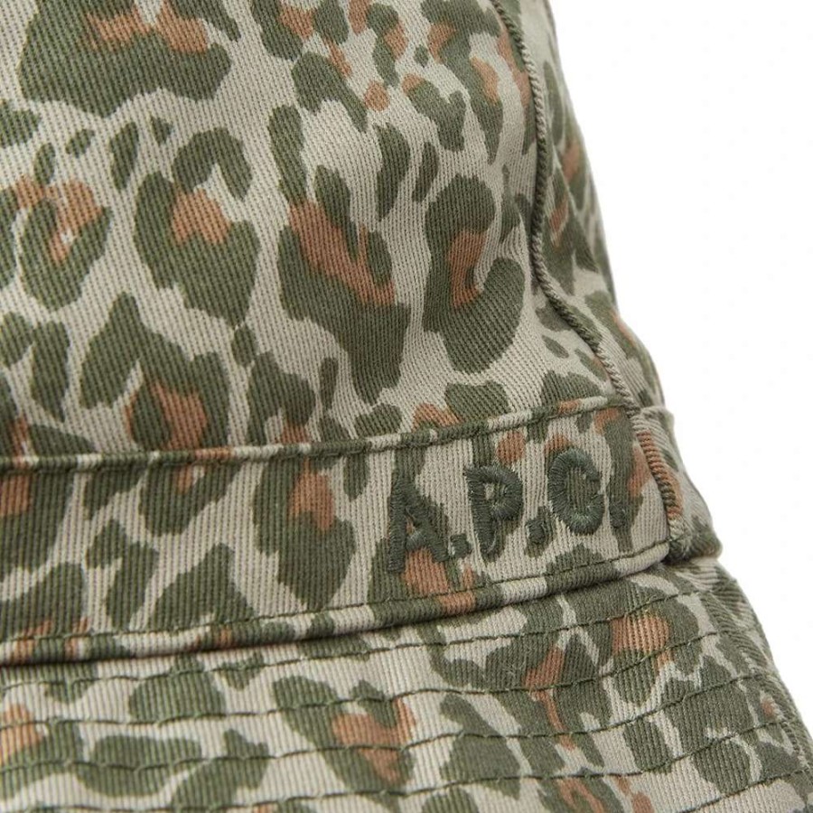 Accessories * | A.P.C. Mark Animal Print Bucket Hat