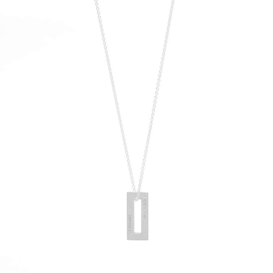 Accessories * | Le Gramme Small Rectangle Pendant Necklace