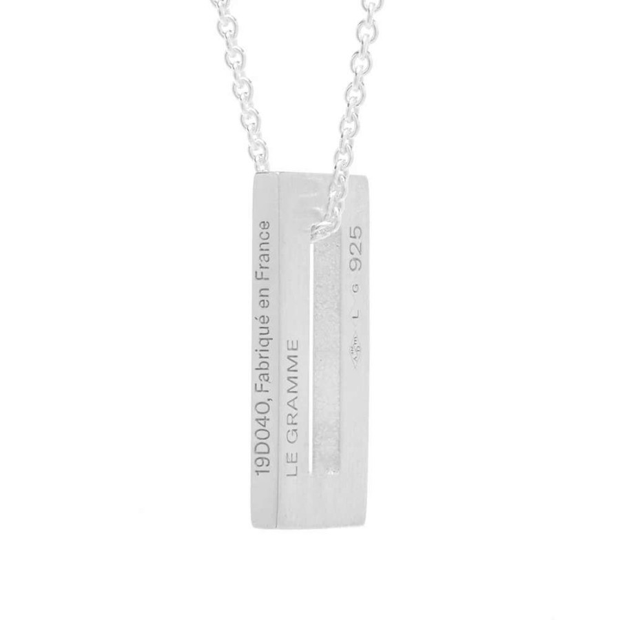 Accessories * | Le Gramme Small Rectangle Pendant Necklace