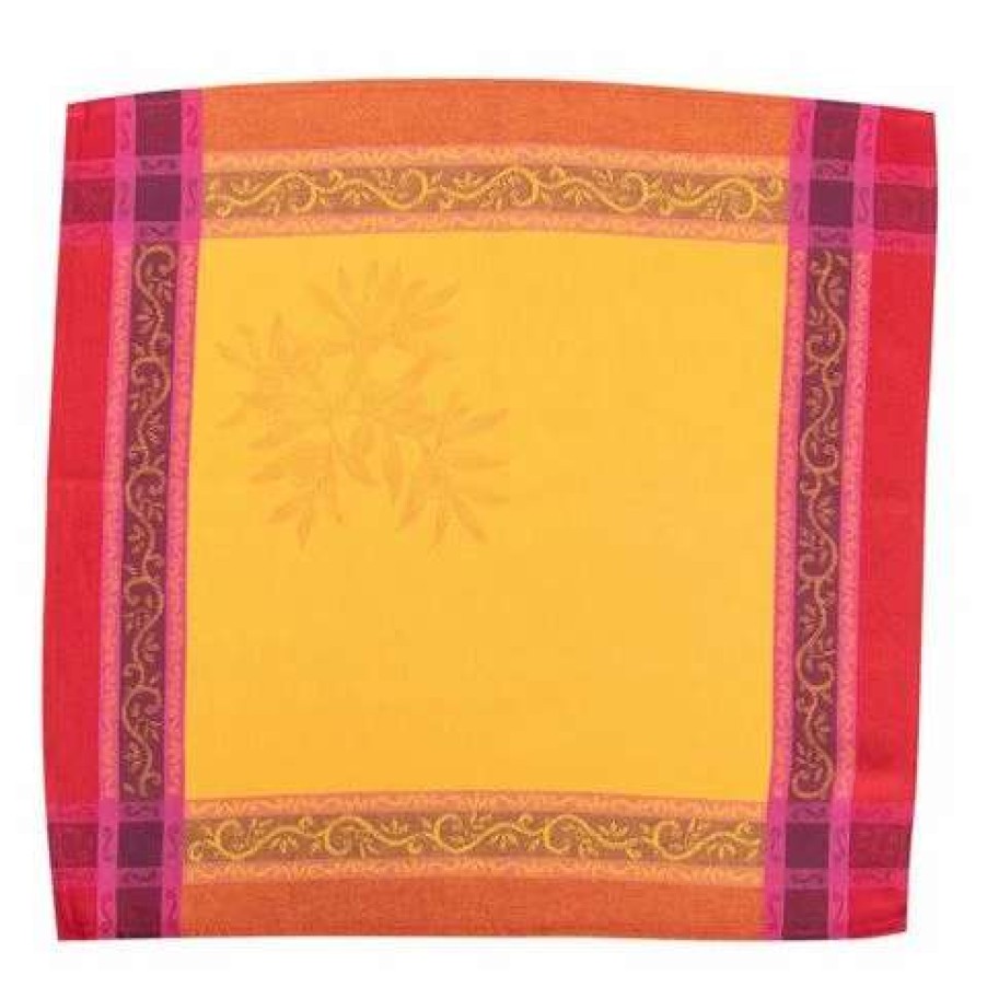 Table Accessories * | L'Ensoleillade Jacquard Napkin Red & Yellow 43X43Cm