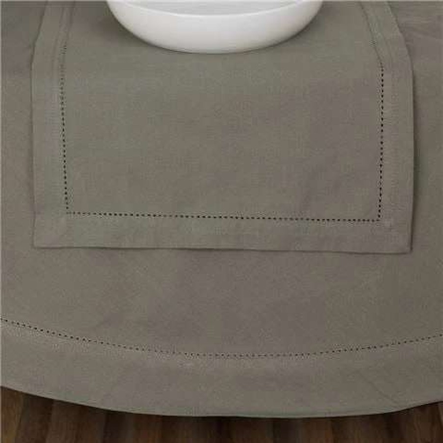 Table Accessories * | Rans Hemstitch Round Tablecloth Grey 180Cm