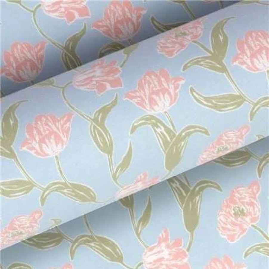 Gift Wrapping & Cards * | Vandoros Wrapping Paper Tulip Light Blue 76Cm X 2.5M