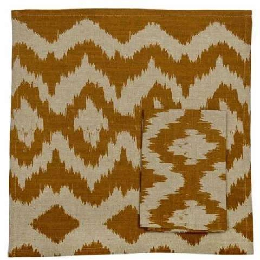 Table Accessories * | Raine & Humble Ikat Napkin Set Tuscan Olive 4Pce