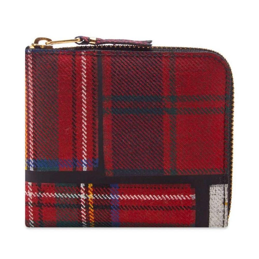 Accessories * | Comme Des Garcons Wallet Comme Des Garcons Sa3100Tp Tartan Patchwork Wallet