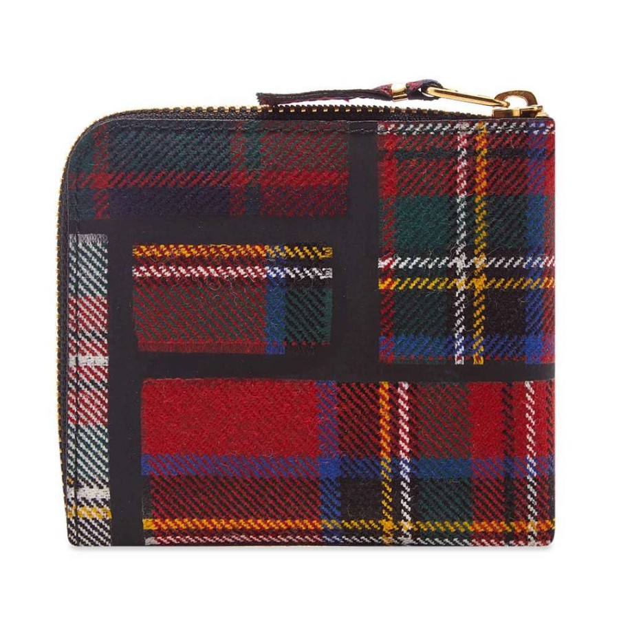 Accessories * | Comme Des Garcons Wallet Comme Des Garcons Sa3100Tp Tartan Patchwork Wallet