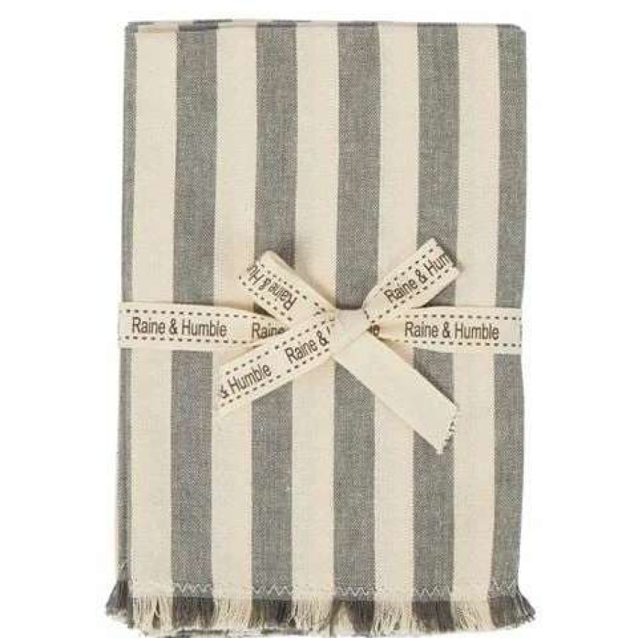 Table Accessories * | Raine & Humble Christmas Stripe Napkin Set Grey 4Pce